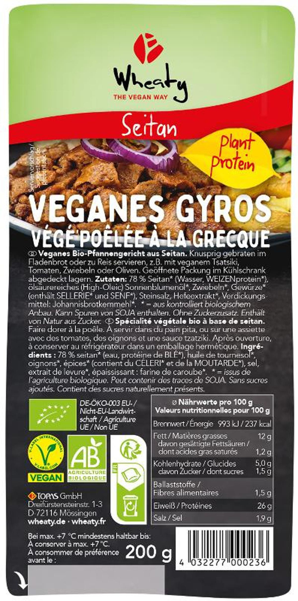 Produktfoto zu Veganes Gyros 200g