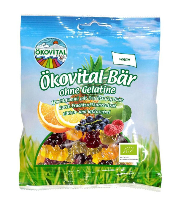 Produktfoto zu Ökovital Bär ohne Gelatine, veganer Gummibär mit festem Biß und intensiver Fruchtnote