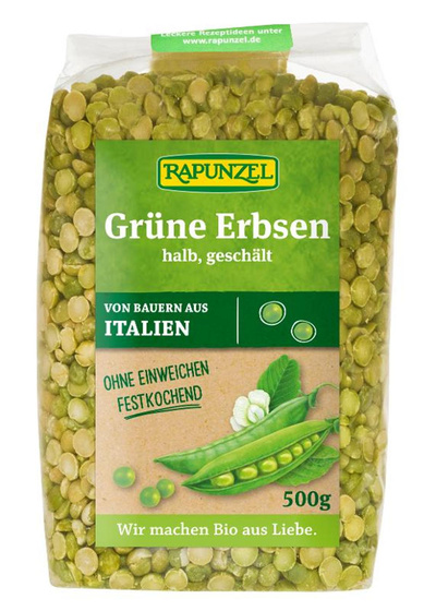 Produktfoto zu Erbsen grün, halbe (geschält)