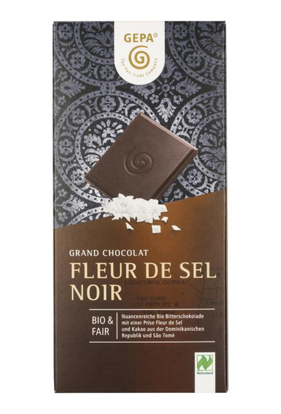 Produktfoto zu Fleur de Sel Zartbitterschoko.