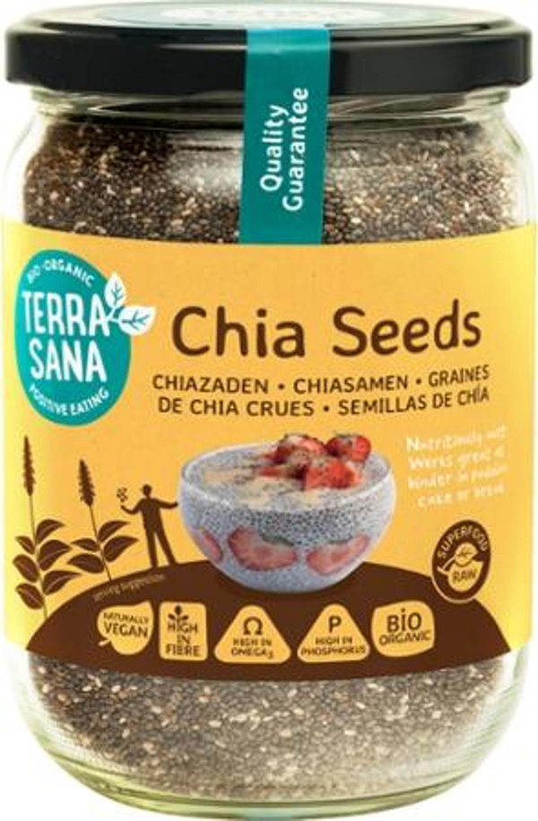 Produktfoto zu Chia Saat schwarz im Glas 330g