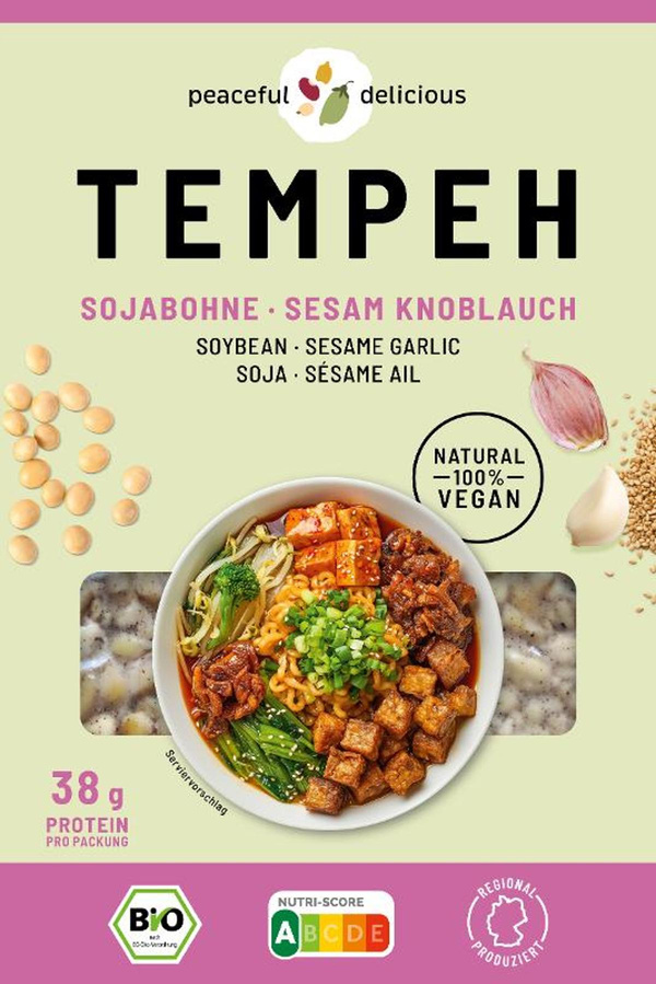 Produktfoto zu Tempeh SOJA"Sesam-Knoblauch"