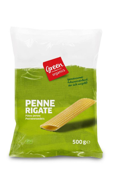 Produktfoto zu GREEN Penne Rigate, hell 500g