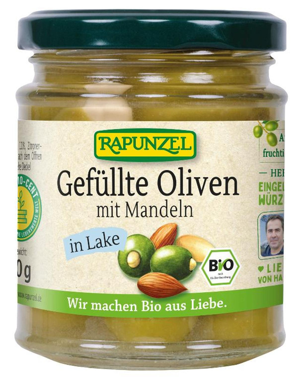 Produktfoto zu Grüne Oliven mit Mandeln 190g