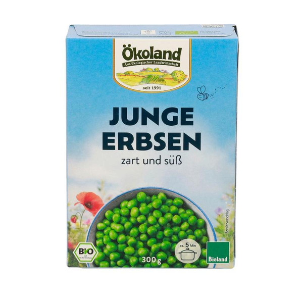 Produktfoto zu Ökoland TK Junge Erbsen 300g