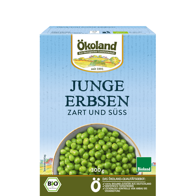 Produktfoto zu Ökoland TK Junge Erbsen 300g