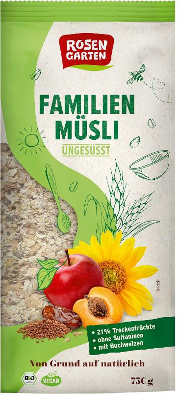 Produktfoto zu Familien Müsli ungesüßt 750g