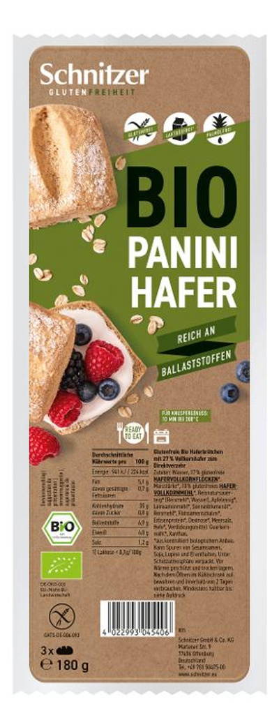 Produktfoto zu Panini Hafer 3x60g