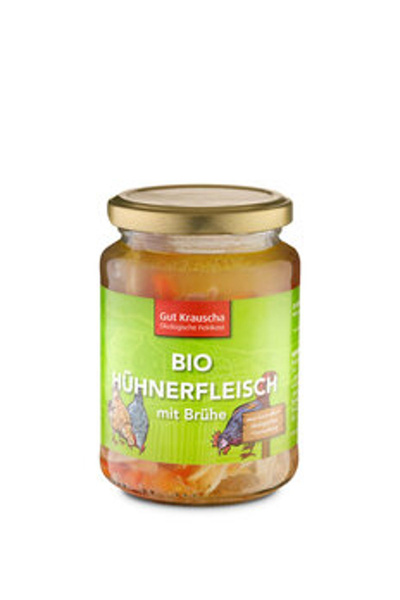 Produktfoto zu Hühnerfleisch mit Brühe 320g