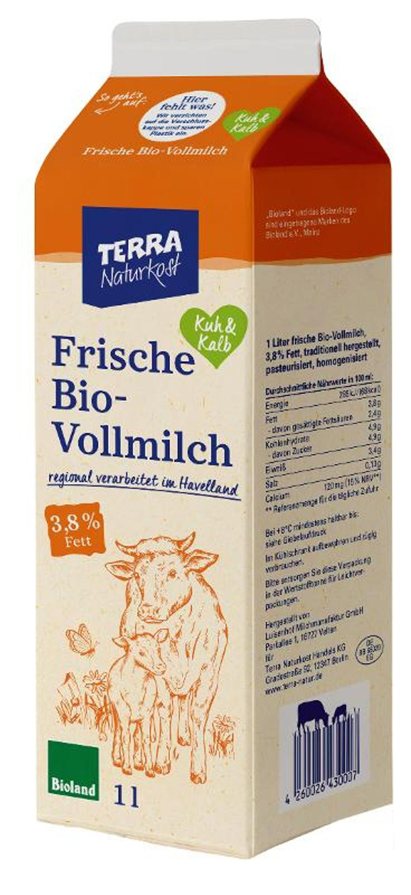 Produktfoto zu Tetra 3,8% Frischmilch 1L