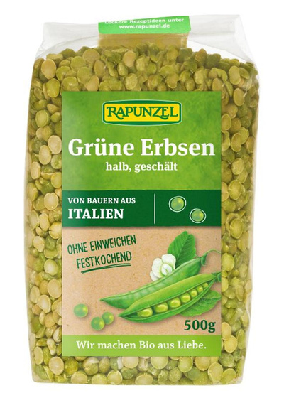 Produktfoto zu Erbsen grün, halbe (geschält)