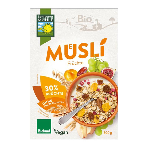 Produktfoto zu Genuss und 3-fach Getreidepower auf jedem Löffel ! Fruchtverliebt - 100% Vollkornflocken aus Deutschland
