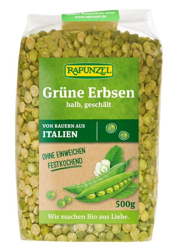 Produktfoto zu Erbsen grün, halbe (geschält)